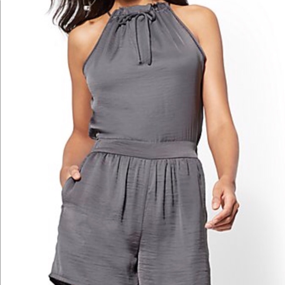 NWT Open Stitch Halter Romper Size Medium NY&C